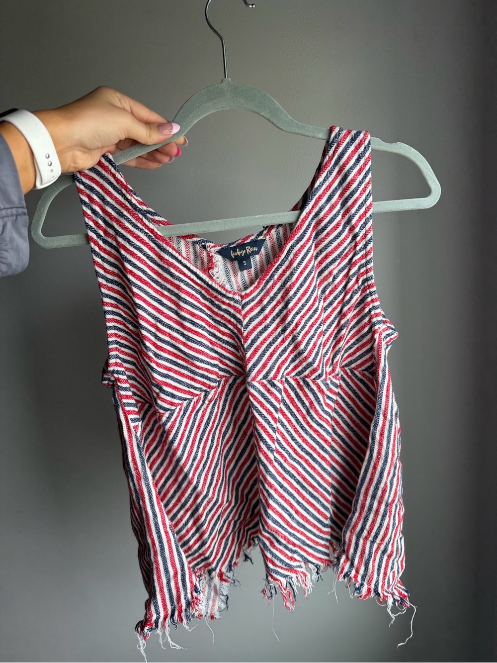Ruby Rd. Red White & Blue Striped Tank Top